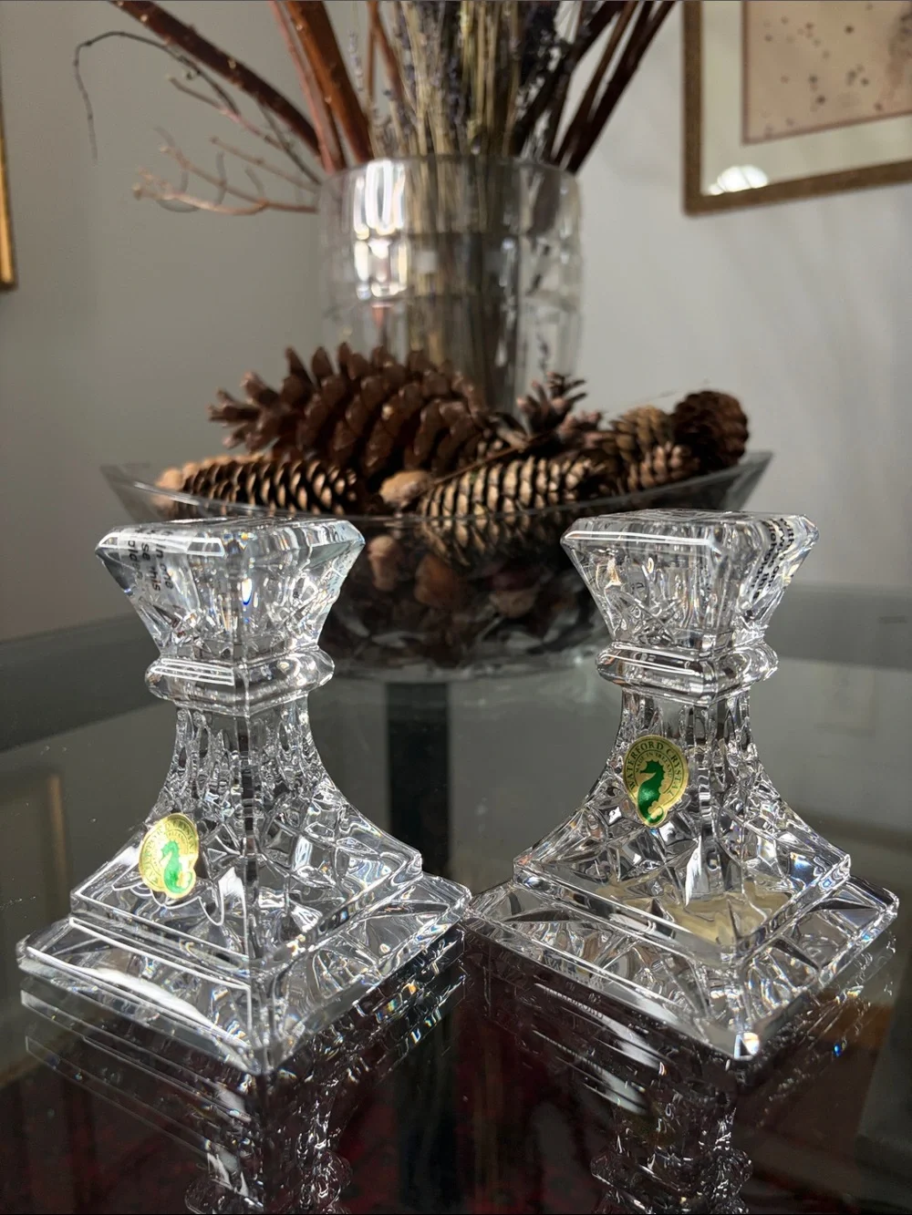 Waterford Lismore Crystal Candlesticks 4” Pair NWT